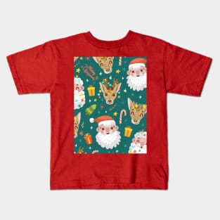 Reindeer Christmas Santa Claus Kids T-Shirt